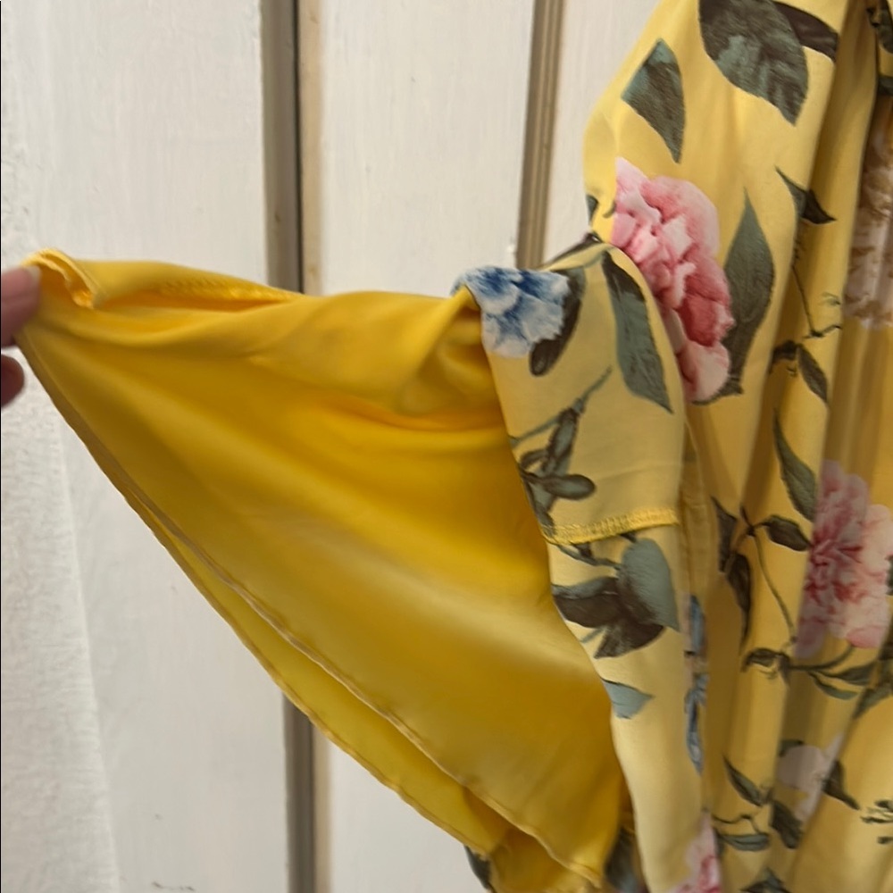 Everly Yellow Floral Ruffle Romper - Picture 8 of 9